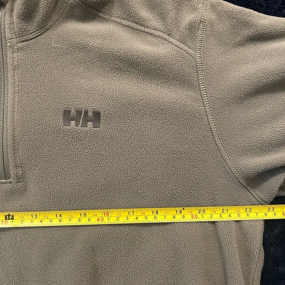 Helly Hansen Men's Polartec Fleece Olive Quarter Zip Sweater Large - Picture 3 of 6